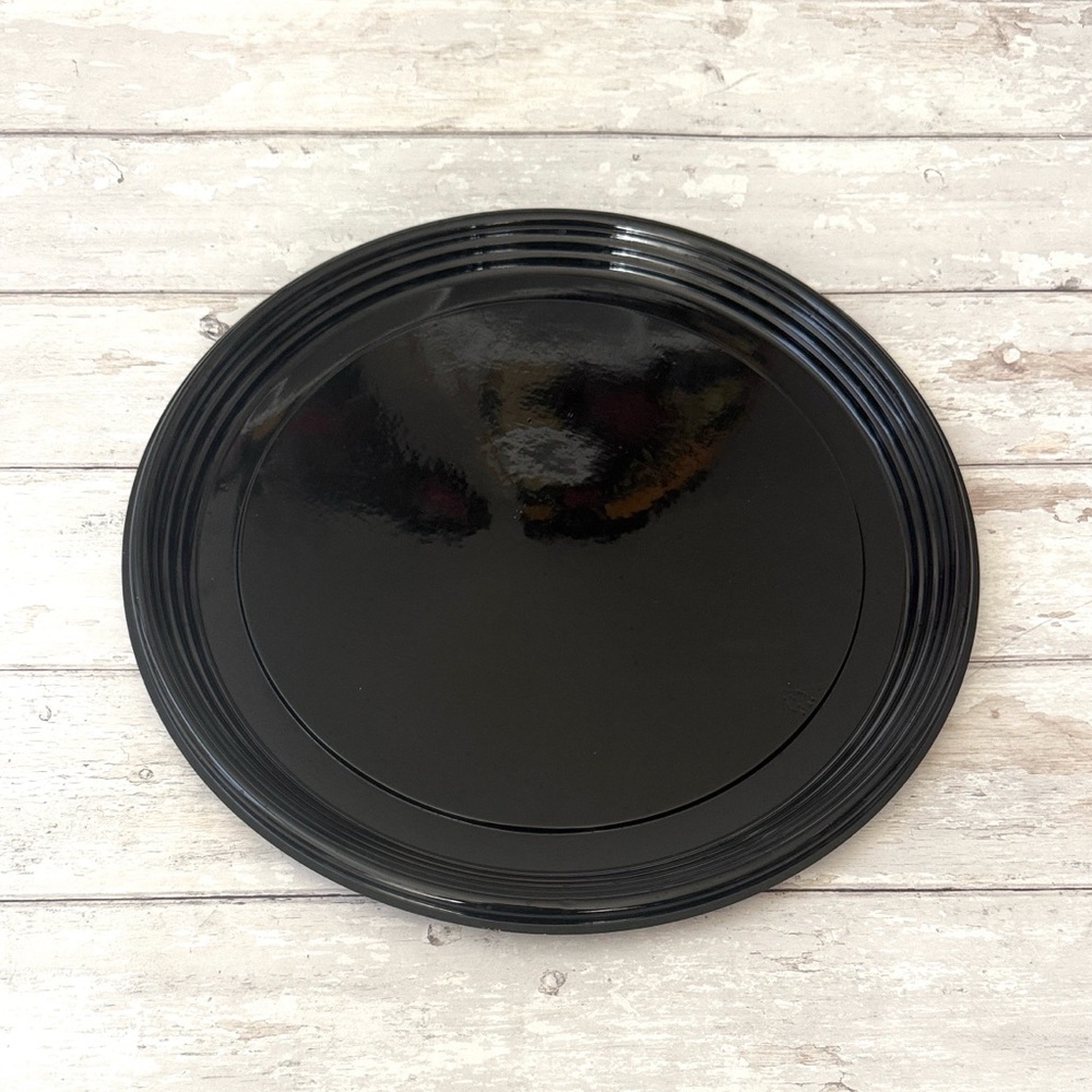 Elegant Black 16in Serving Tray Charcuterie Board Circle Plate Party Platter